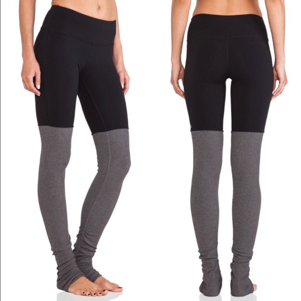 ALO YOGA Goddess black and grey rubbed leggings size extra small